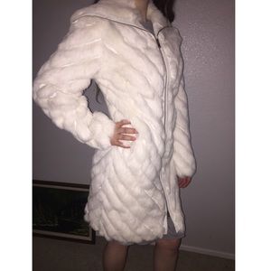 guess by marciano rabbit fur winter coat